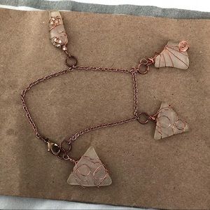 Handmade Seal Glass Rosegold Anklet